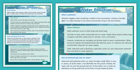 Water Pollution Facts Poster For 3Rd 5Th Grade Twinkl
