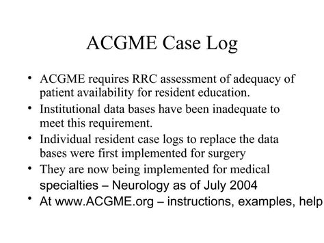 Web Based Resident Case Logs Conversion From Neurolog To Acgme Case Log
