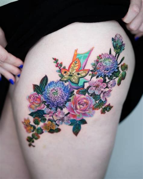 Wesley Hartsell Super Fun Floral Thigh Tattoo I Made At Allegiancetattoocollective Thanks For Looking If You Would Like Something Like This Hit The Dm S Instagram