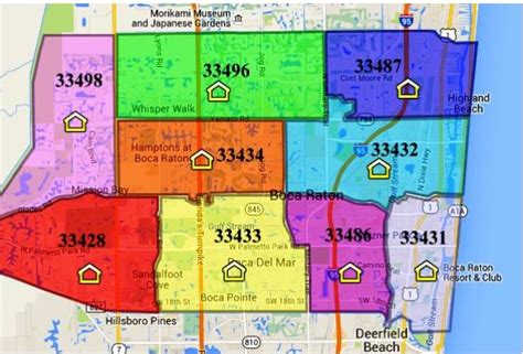 West Palm Beach Boca Raton Metro Area Fl Zip Code Maps Basic