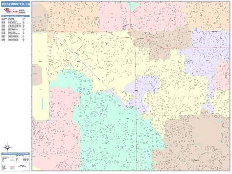 Westminster California Wall Map Basic Style By Marketmaps Mapsales