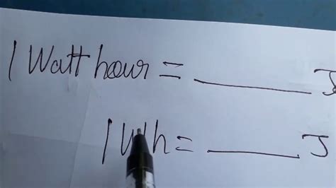 Wh J One Watt Hour To Joules Energy Unit Wh Youtube Wh J One Watt Hour To Joules Energy Unit Wh Youtube