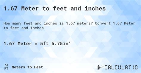 What Are 1 67 Meters To Feet Solution Formula And More