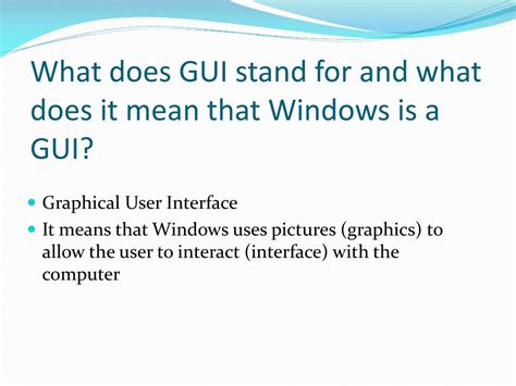 GUI Stands For Graphic User Interface