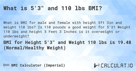 What Is 5 3 And 110 Lbs Bmi Calculatio