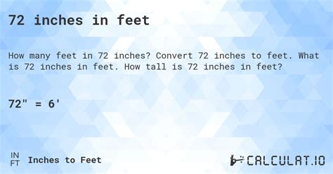 72 Inches to Feet Converter