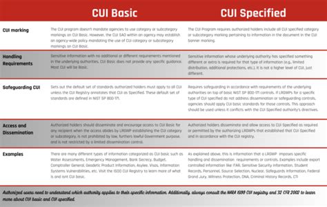 What Is Cui Classification Basic Specified Data Examples