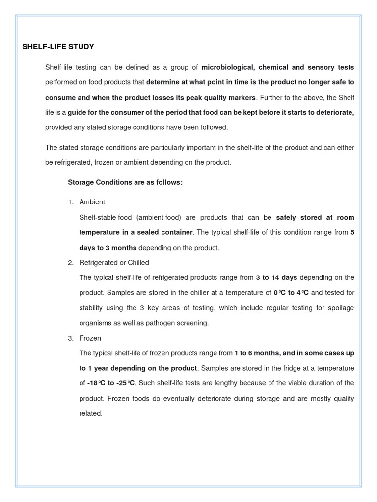What Is Shelf Life Study At Chris Katherine Blog