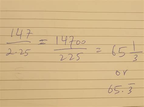 What Is The Answer Of The Equation 147 Divided By 2 25 Brainly Com