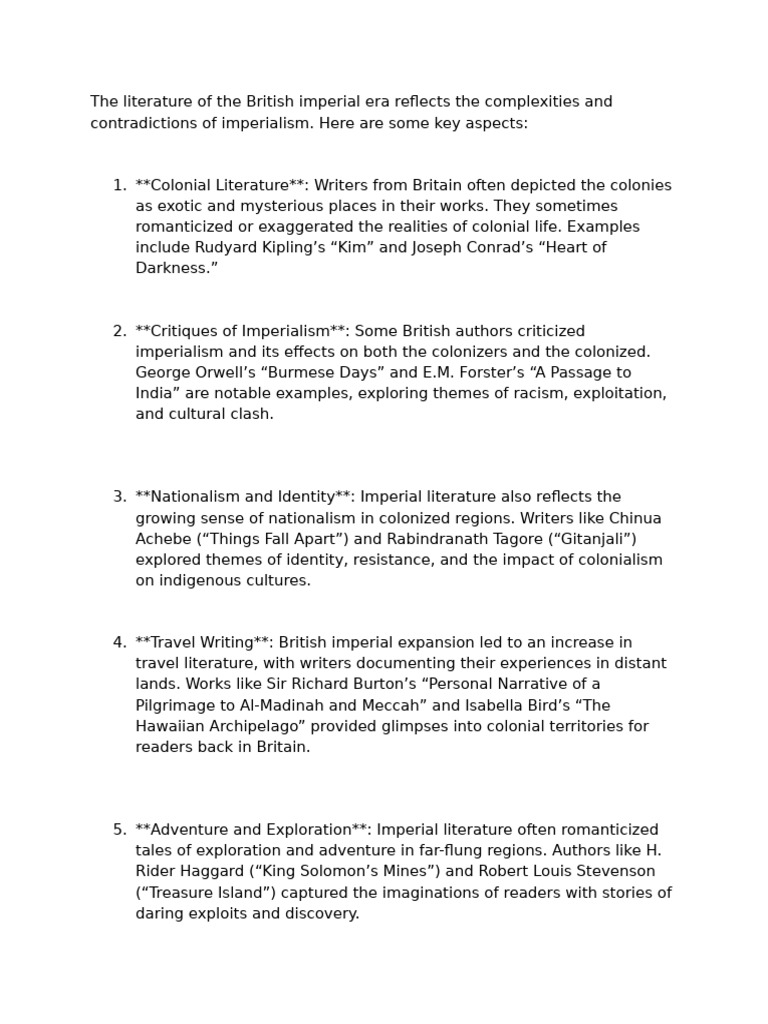 Economic Reasons for Imperialism Expansion