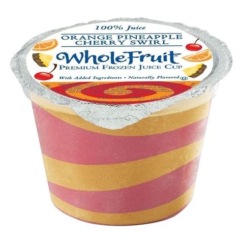 Whole Fruit Real Orange Pineapple And Cherry Swirl Premium Frozen Juice Cup 4 4 Ounce 96 Per Case Walmart Com
