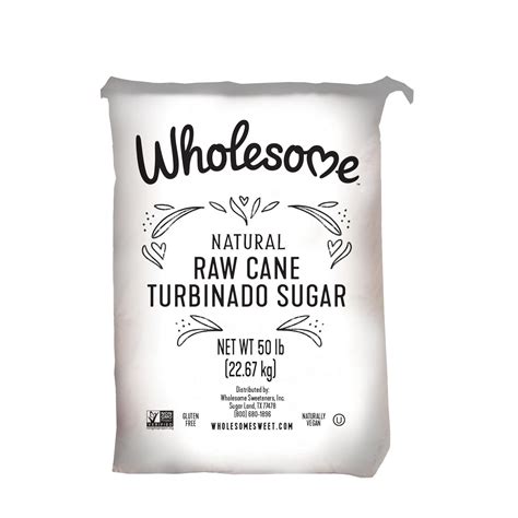 Wholesome Natural Demerara Turbinado Style Sugar 50Lb Bag Whole Earth Brands