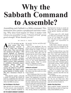 Why The Sabbath Command To Assemble
