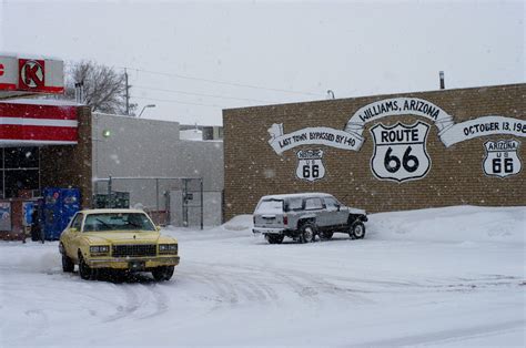 Williams Arizona A Route 66 Town In A Snow Storm Nerds On The Road