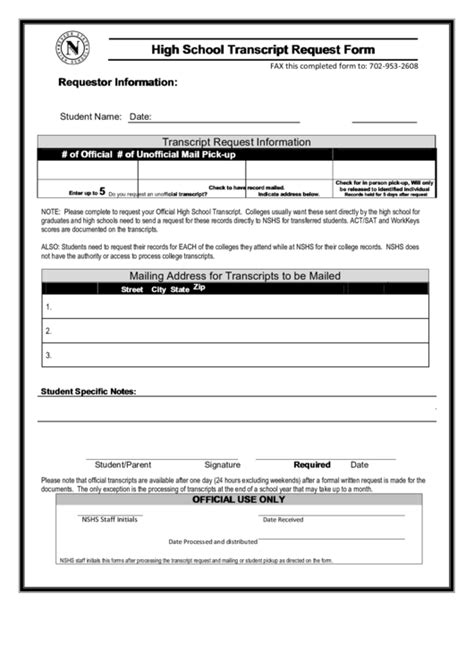 Wilson Memorial High School Transcript Request Parchment