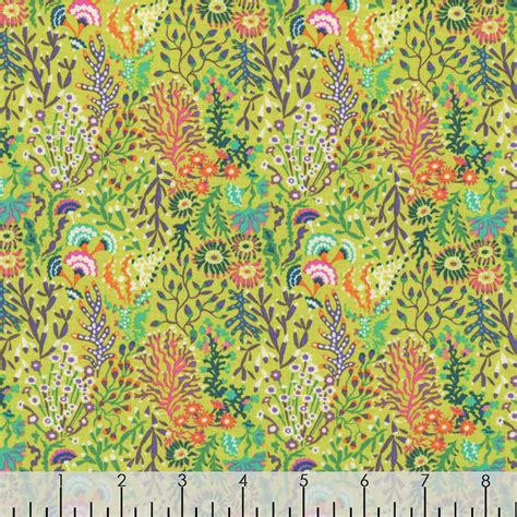 Windham Fabrics Atlantis Sally Kelly Seaweed Chartreuse