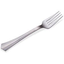 Wna Heavyweight Plastic Serving Forks Reflections 10 Silver 60 Carton Non Stock Item Extended Delivery Time Wagner Supply Company