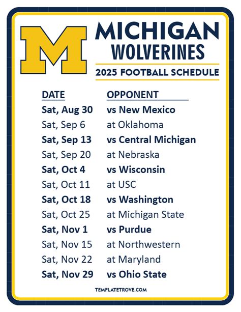 Wolverines Release 2025 Schedule Will Host B1g And Ncaa Championships University Of Michigan Athletics