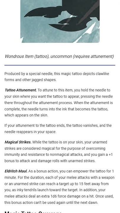 Wondrous Wednesday Eldritch Claw Tattoo Dnd Magic Item Youtube Wondrous Wednesday Eldritch Claw Tattoo Dnd Magic Item Youtube