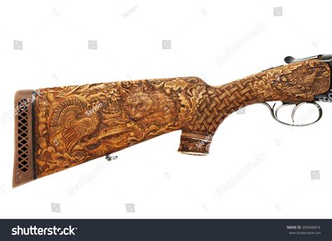 Wooden Butt Gun Isolated On White Stock Photo 309940814 Shutterstock