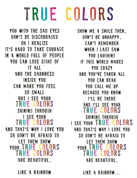 Words To True Colors