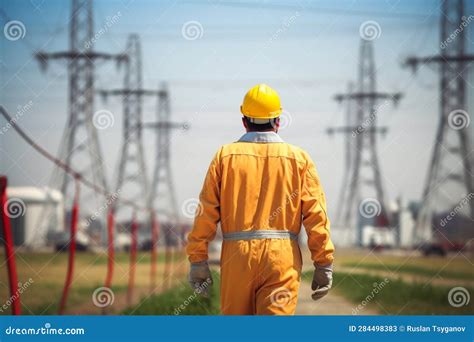 Worker Electrician Engineer In Uniform Checks High Voltage Electric Transmission Tower Electrical Engineer Working At The Power Station Ai Generated Image Fotos Retratos Im Genes Y Fotograf A De Archivo Libres De Derecho Image 209005954