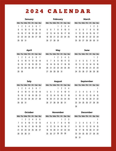 Working Days Calendar Australia 2024