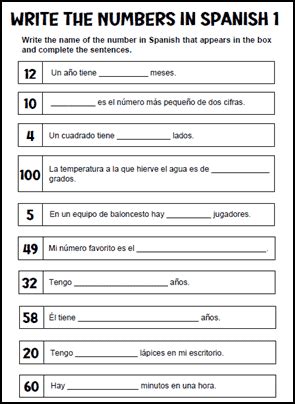 Worksheets About Numbers In Spanish Spanish Level