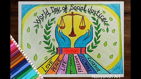 World Day Of Social Justice Poster Drawing Easy Justice Day Drawing