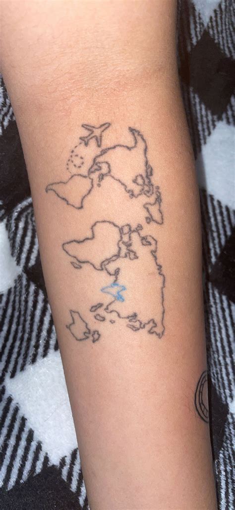 World Map Outline Tattoos World Map Outline Tattoos
