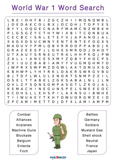 World War 1 Word Search