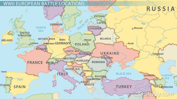 World War 2 Map Of Europe Battles