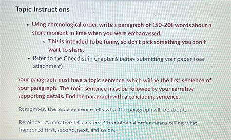Write A Five Sentence Paragraph Using Chronological Order Write A Five Sentence Paragraph Using Chronological Order