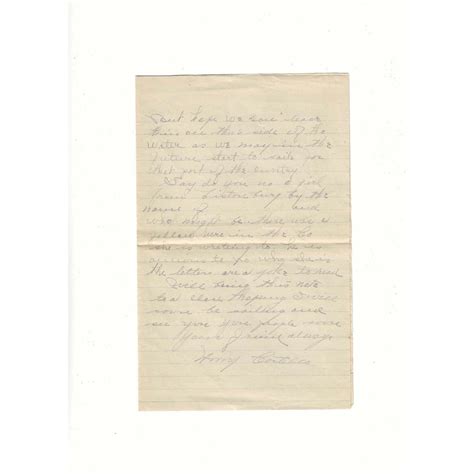 Ww1 Era Letter Written By Soldier The Day After The End Of The War