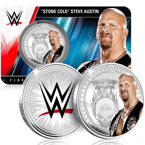 Wwe Legends Stone Cold Steve Austin 9G Silver Gilded Medal In Assay Card Coinstv