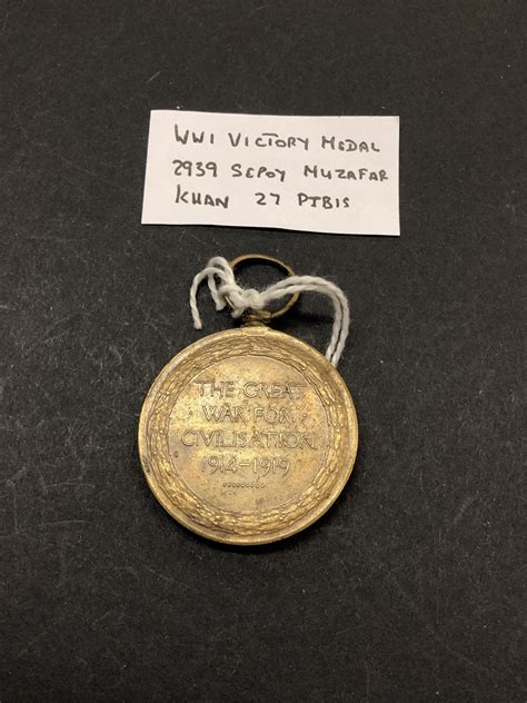 Wwi Victory Medal To The Indian Army Bygones Shop