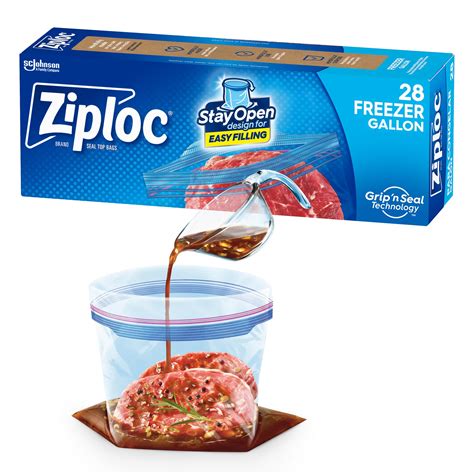 Ziploc Gallon Food Storage Freezer Bags Stay Open Design With Stand Up