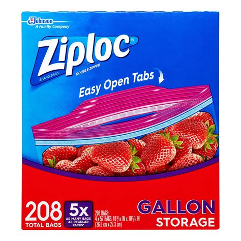 Ziploc Gallon Storage Bags 208 Ct Ziploc Gallon Storage Bags 208 Ct